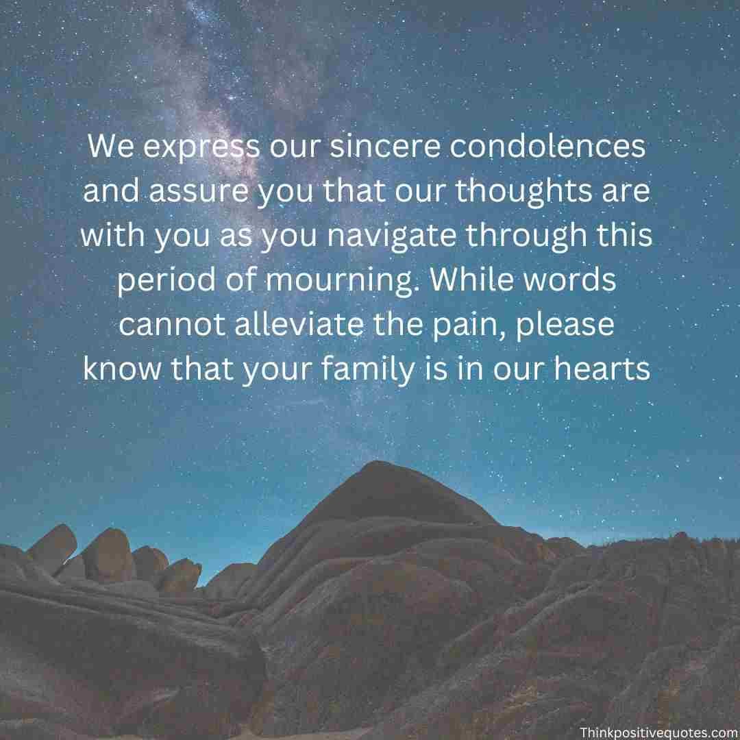Message for the family of someone who passed away
